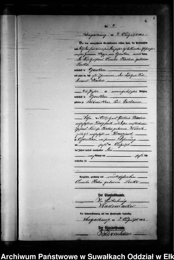 image.from.unit.number "Sterbe-Neben-Register des Preussischen Standes-Amtes Gross Strengeln Kreis Angerburg"