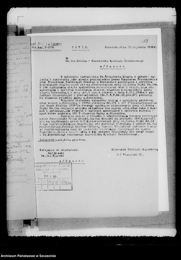 Obraz 15 z jednostki "Korespondencja dotycząca portu szczecińskiego i wydawania przepustek"