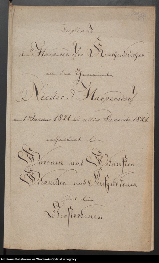 image.from.unit.number "Duplicat der Harpersdorfer Kirchenbücher von der Gemeinde Niederharpersdorf"