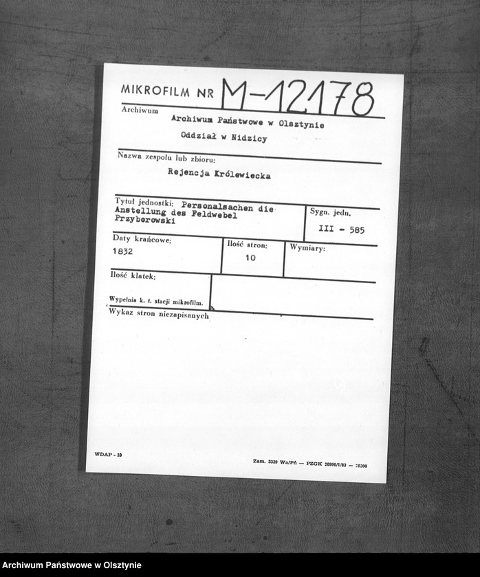 image.from.unit.number "Anstellung des Feldwebel Przyborowski [Albrecht]"