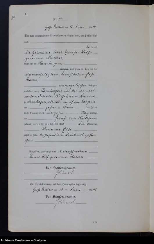 image.from.unit.number "Geburts-Neben-Register Nr 1 - 35 [Księga urodzeń- wtóropis ]"
