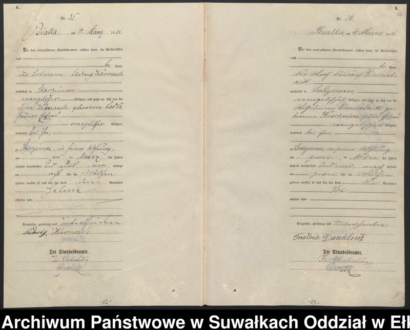 image.from.unit.number "[Geburts-Haupt-Register des Königlichen Preussischen Standes-Amtes Belzonzen Kreis Johannisburg]"