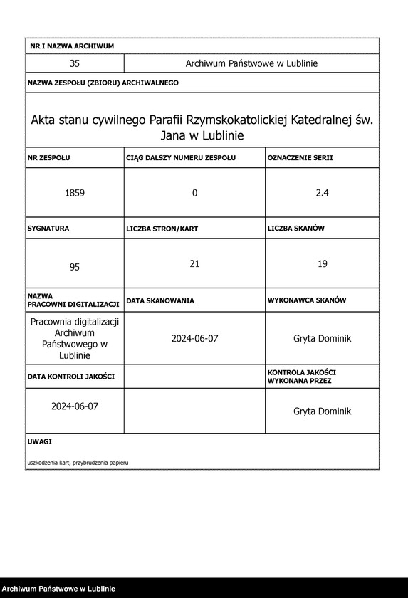 image.from.unit.number "Alegaty do księgi urodzeń, małżeństw i zgonów z 1849 r."