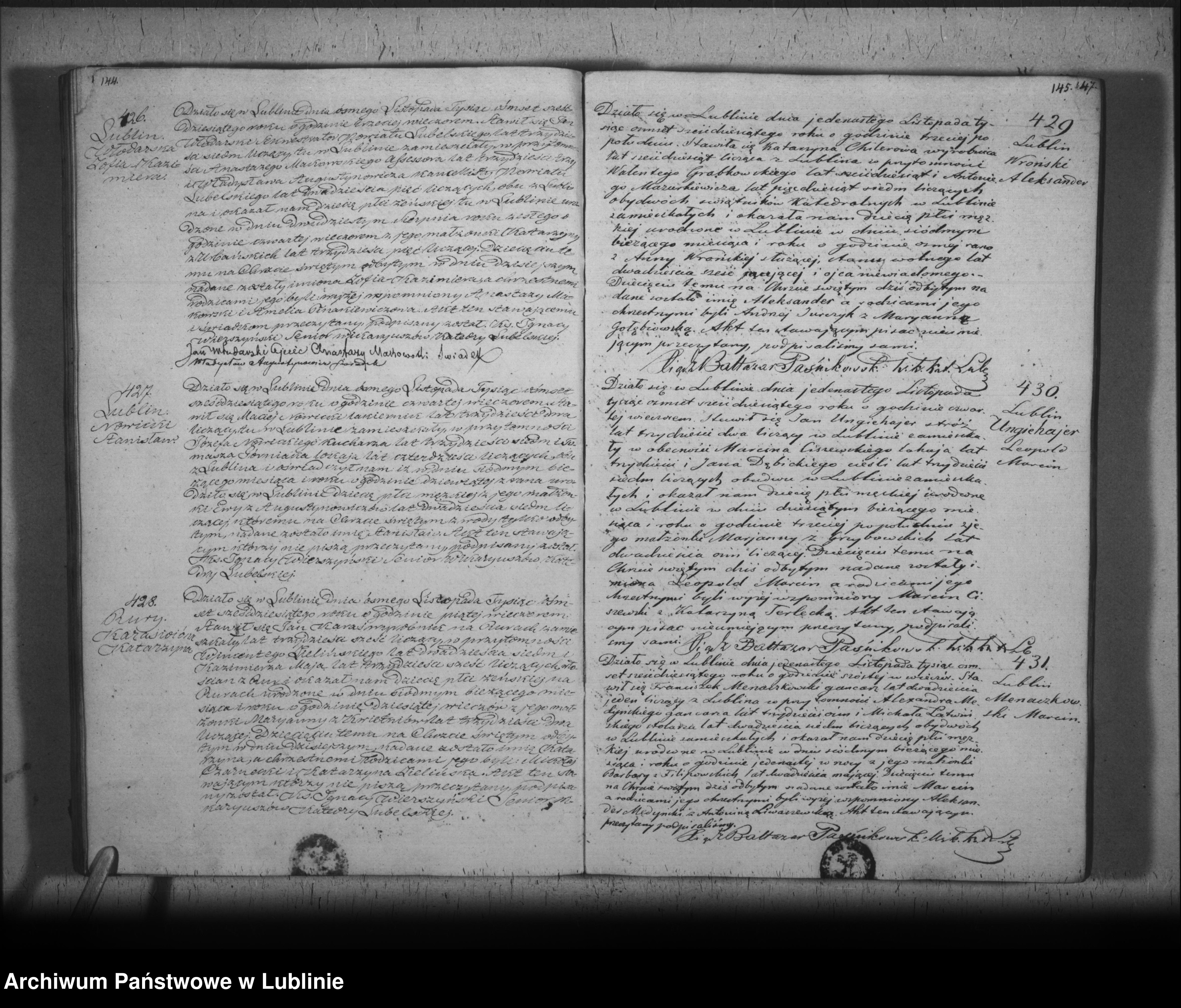 Skan z jednostki: Księga urodzeń, małżeństw i zgonów