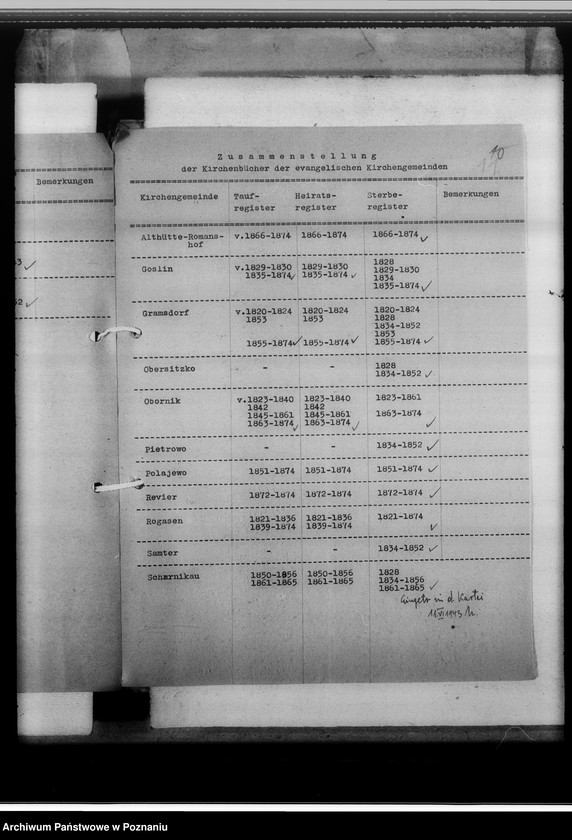 Obraz 15 z jednostki "Schriftwechsel mit den Amtsgerichten [korespondencja w sprawie ksiąg kościelnych, nazwy powiatów od M - Z]"