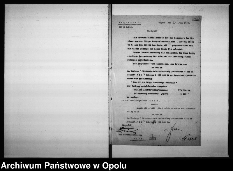 Obraz 7 z jednostki "Abschnitt J I. Kapitalien u[nd] Schuldenverwaltung Rechnungsjahr 1930"