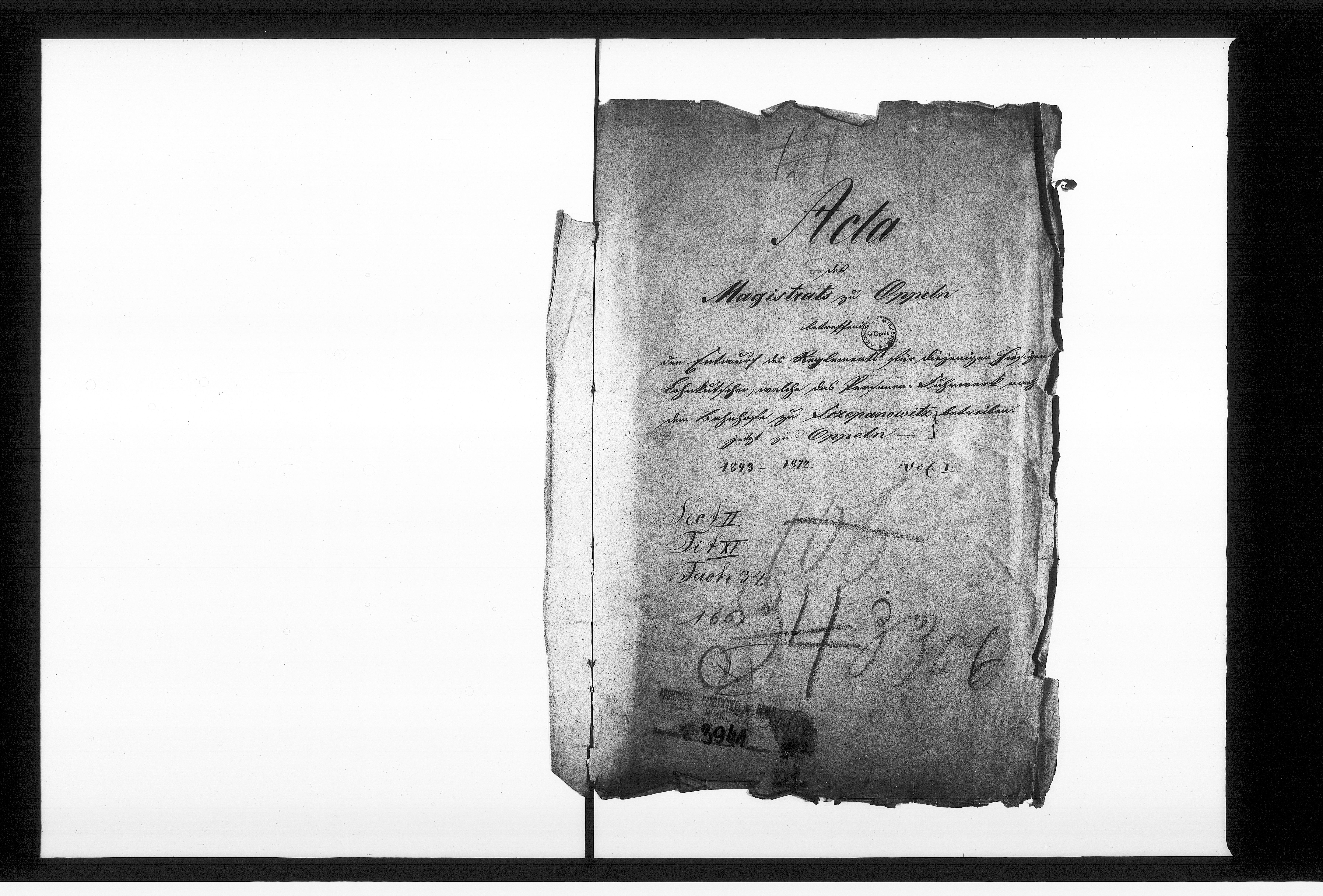 Obraz 4 z jednostki "Acta des Magistrats zu Oppeln betreffend: den Entwurf des Reglements für diejenigen hiesigen Lohnkutscher, welche das Personen Fuhrwerk nach dem Bahnhofe zu Sczepanowitz jetzt zu Oppeln betrieben Vol: I"