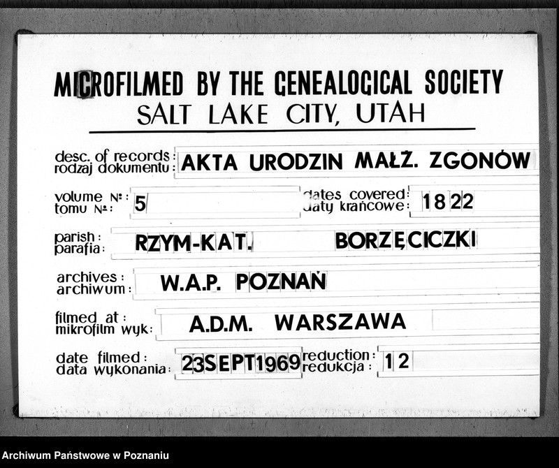 Obraz 13 z jednostki "Akta urodzeń, małżeństw, zgonów"