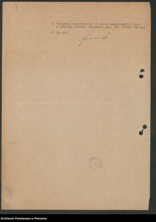 Obraz 6 z jednostki "Akta zbiorowe rejestracji stanu cywilnego do księgi małżeństw z roku 1891"