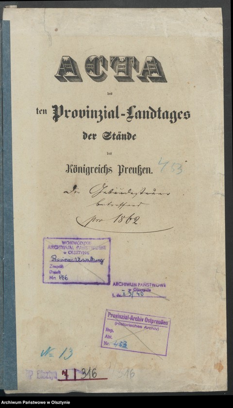image.from.unit.number "Acta des [16ten] Provincjal-Landtages der Königreichs Preußen. Die Gebäudesteuer betreffend pro 1862"