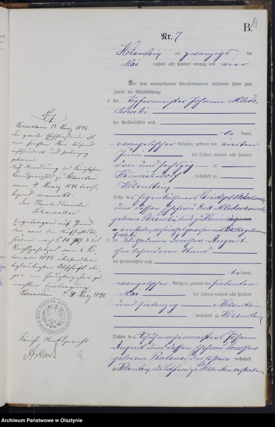 image.from.unit.number "Heiraths-Neben-Register Nr 1 - 21"