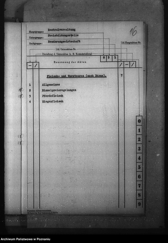 Obraz 20 z jednostki "Aktenplan der - Preisbildungsstelle"