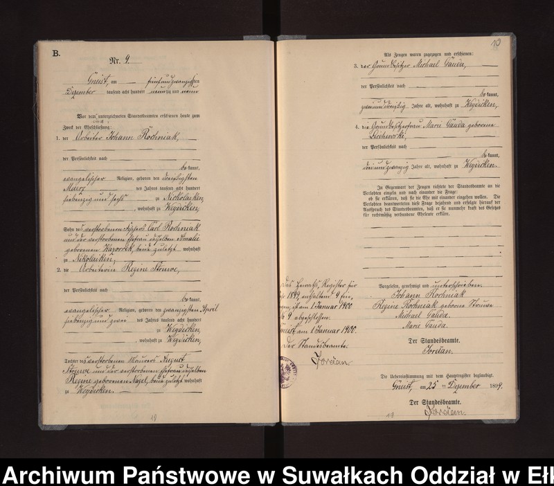 image.from.unit.number "Heiraths-Neben-Register des Königlichen Preussischen Standes-Amtes Gneist Kreis Lötzen"
