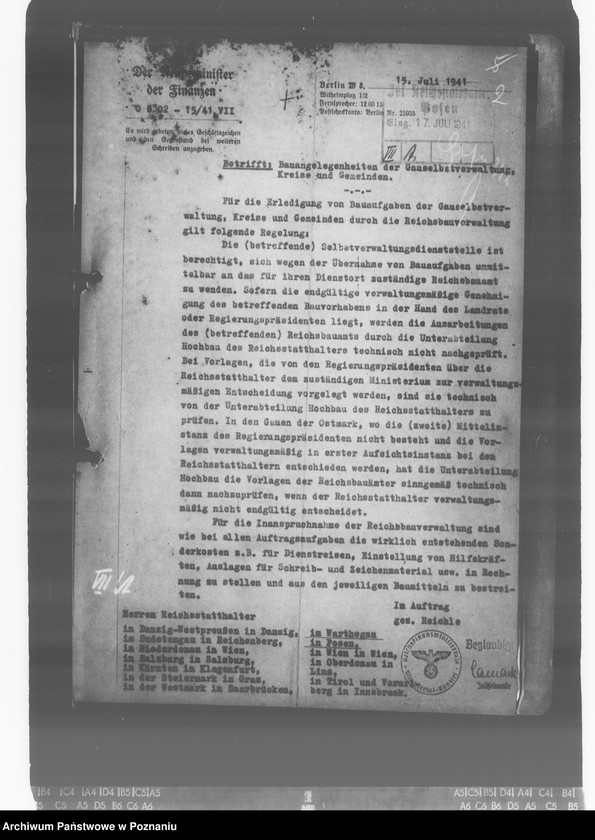 Obraz 7 z jednostki "Bauangelegenheiten der Gauselbstverwaltung, Kreise und Gemeinden"