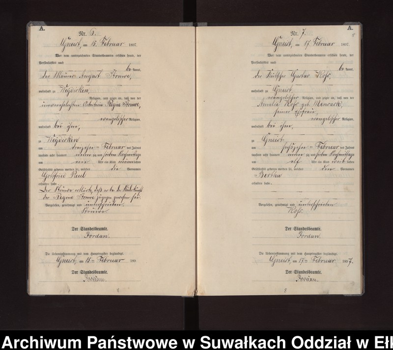image.from.unit.number "Geburts-Neben-Register des Königlichen Preussischen Standes-Amtes Gneist Kreis Loetzen"