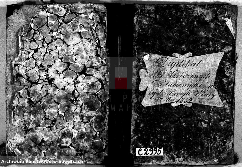 image.from.unit.number "Duplikat akt urodzonych, zaślubionych i umarłych parafii Wigry z roku 1852"