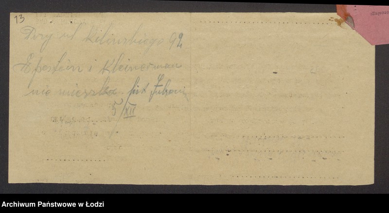 Obraz 15 z jednostki "Lazar Epstein, Abram Kleinerman- fabrykacja i sprzedaż towarów wełnianych i bawełnianych oraz przędzy"