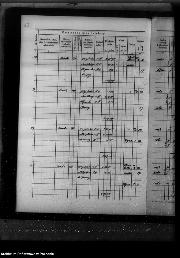 Obraz 16 z jednostki "Ostateczny plan dzielczy i nowy kataster majątku Wyrza i Białowieża powiatu wyrzyskiego"