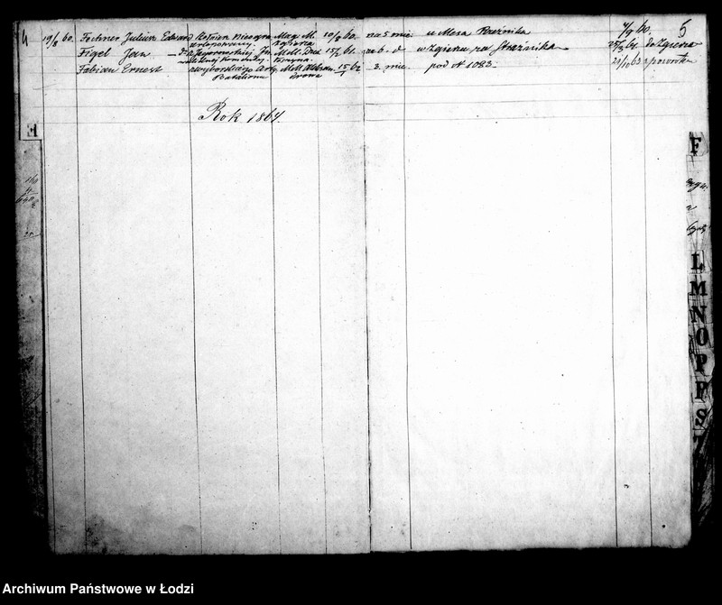 Obraz 7 z jednostki "Kontrolla niższego stopnia wojskowych za czasowymi świadectwami w mieście Łodzi przebywających w roku 1859 założona"