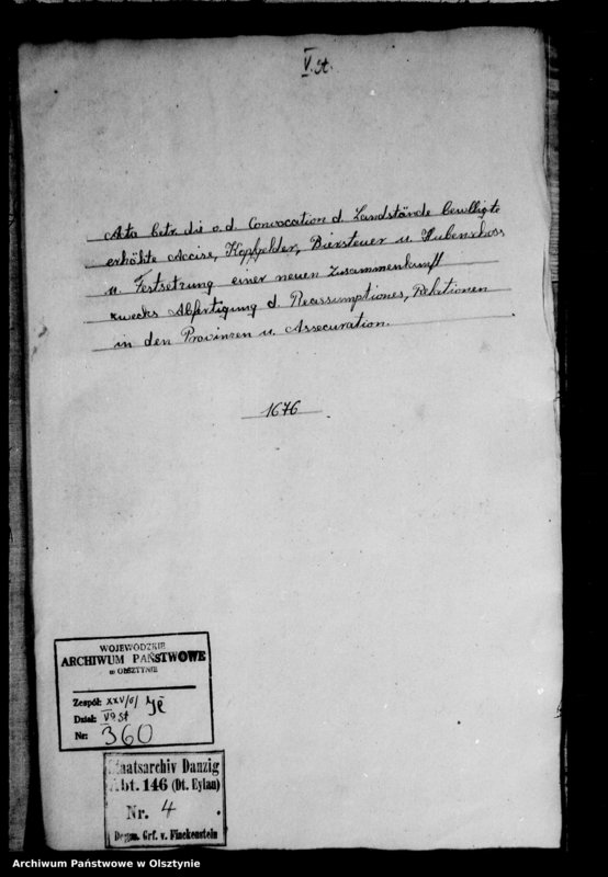 image.from.unit.number "Acta betreffend die von der Convocation der Landstände bewilligte erhöhte Accis, Kopfgelder, Biersteuer und Hubenschoss, und Festsetzung einer neuen Zusammenkunft zwecks Abfertigung der Reassumptiones, Relationen in den Provinzen und Assecuration"