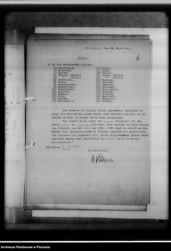 Obraz 10 z jednostki "Allgemeines betreff: Veröffentlichungen über Kreissippenämter"