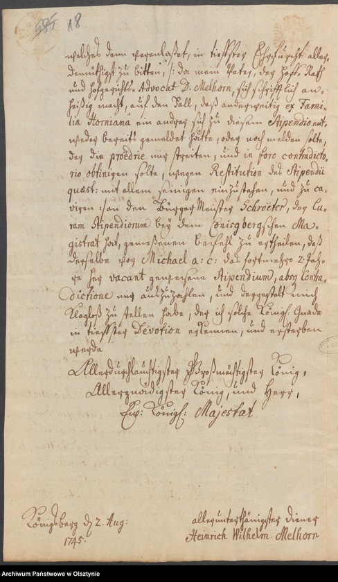 image.from.unit.number "In S. [Sachen] Heinrich Wilhelm Melhorn in causa Stipendi"