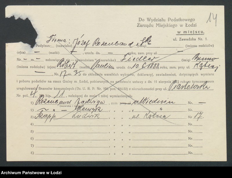 image.from.unit.number "Księga inwentarzowa nieruchomości m. Łodzi ul. Piasta"