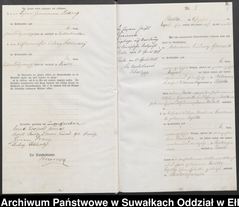 image.from.unit.number "Heiraths-Haupt-Register des Königlich Preussischen Standes-Amtes Bialla Kreis Johannisburg"