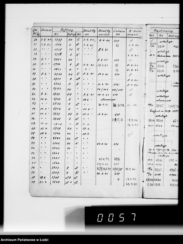Obraz 9 z jednostki "Aufträge für die Abteilungen "Kurschnerei", "Polsterei", "Sattlerei", "Lederwarenabteilung""