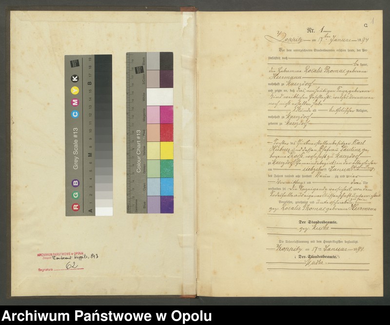 Obraz 3 z jednostki "Sterbe-Neben-Register Standesamts Koppitz pro 1894"