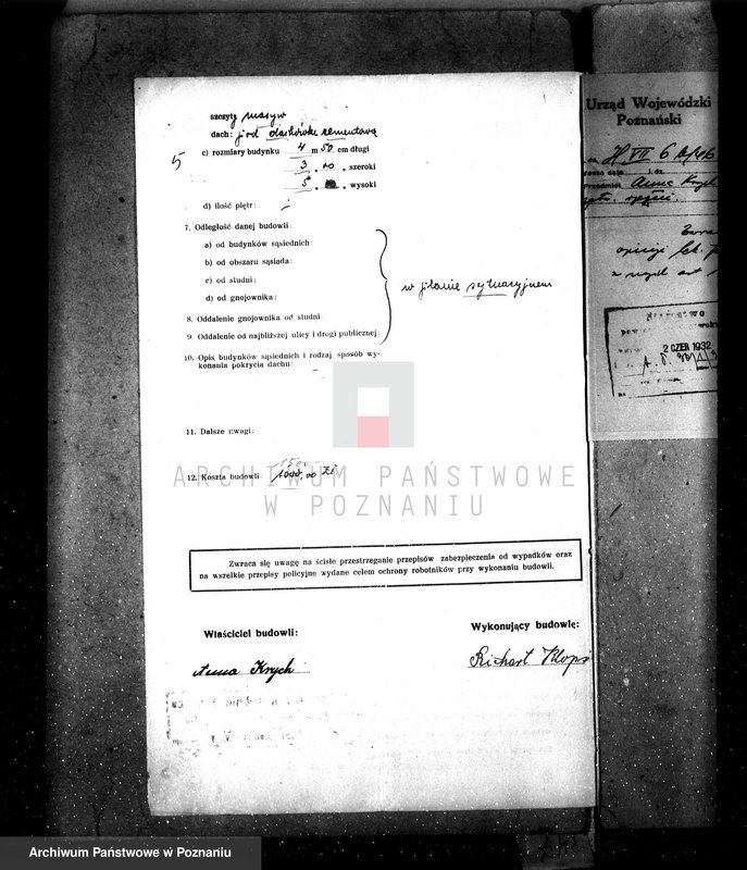 Obraz 9 z jednostki "Zatwierdzenie projektu urządzenia zakładu przemysłowego rzeźni nr 525 Leona Krycha w Białej pow. Czarnków"