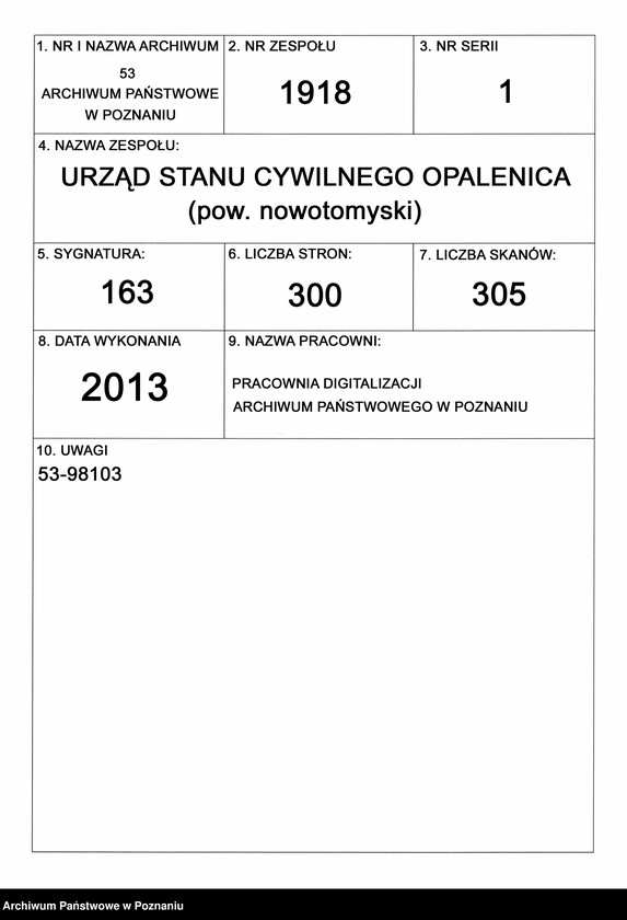 Obraz 1 z jednostki "Rejestr urodzenia"
