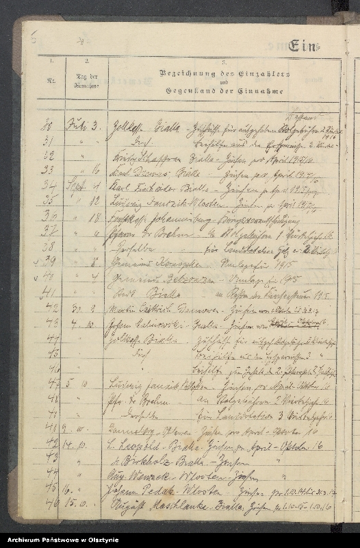 image.from.unit.number "Tagebuch der Kirchen Kasse zu Bialla"