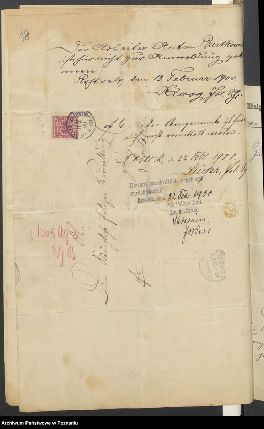 Obraz 20 z jednostki "Die von den Verlobten beigebrachten Urkunden zur Eheschliessung pro 1901. Vol XV"