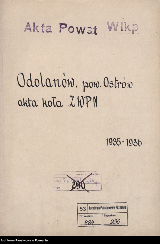 Obraz 3 z jednostki "Odolanów, powiat Ostrów - akta koła."