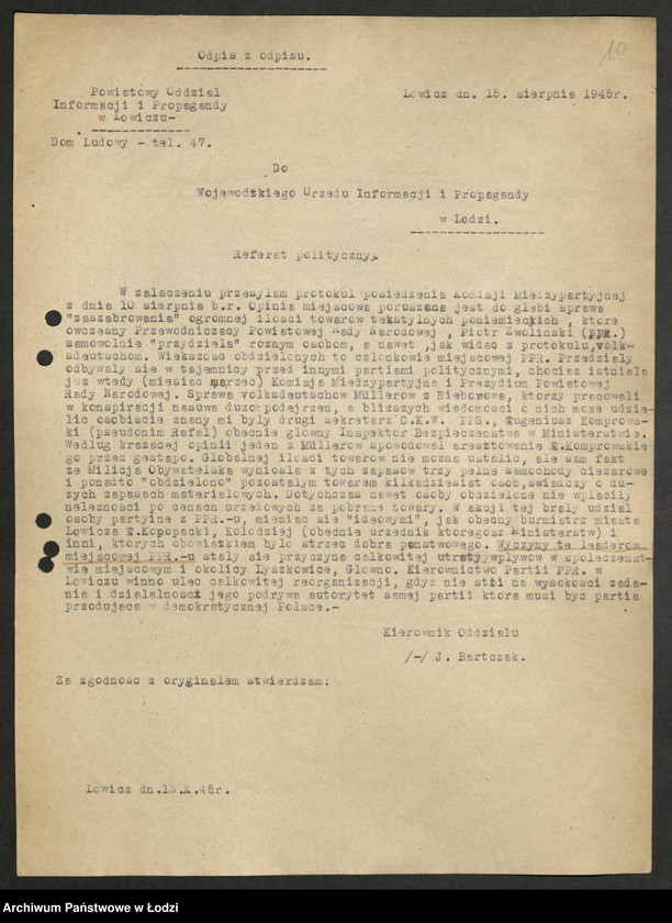 Obraz 11 z jednostki "Akta dotyczące spraw członków partii A, B, C, D, G, I, K"