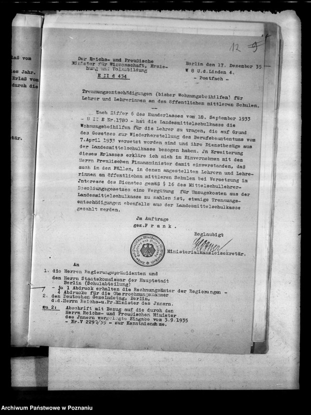 Obraz 16 z jednostki "Runderlasse betr. das mittlere Schulwesen"