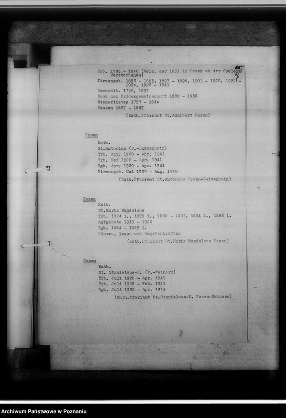 Obraz 11 z jednostki "Zugangsverzeichnis des Kirchenbuch-Magazins [na terenie tak zwanego Kraju Warty]"