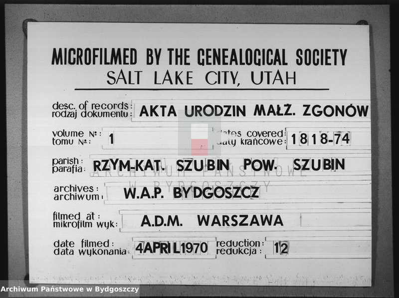 image.from.team "Akta metrykalne parafii rzymskokatolickiej w Szubinie"