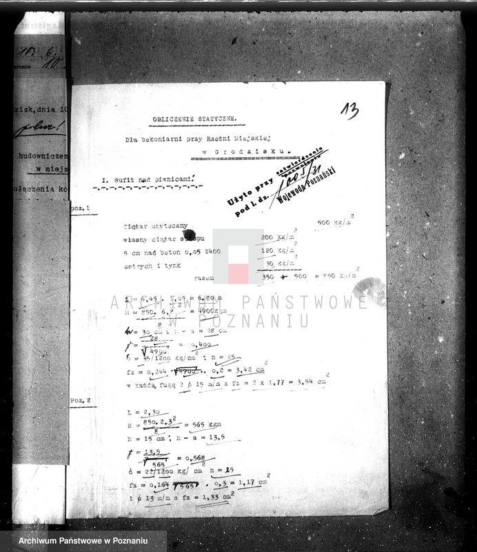 Obraz 17 z jednostki "Zatwierdzenie projektu zakładu przemysłowego /urządzenie bekoniarni/ nr 426, własność Magistrat m. Grodziska"