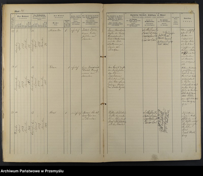 image.from.unit.number "Geburtsmatrik des israelitischen Matriken-Bezirkes Jaroslau pro 1889"