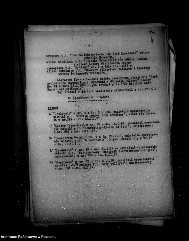 Obraz 8 z jednostki "Sprawozdania prasowe od stycznia do grudnia 1938 r."