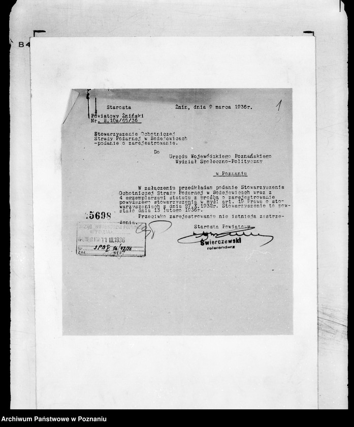 Obraz 5 z jednostki "/Stowarzyszenie ochotniczej straży pożarnej powiatu żnińskiego/ litery od B-M"