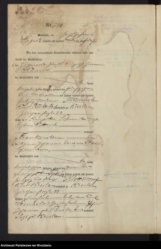 image.from.unit.number "Heiraths-Haupt-Register Breslau II 1895 Band 5"
