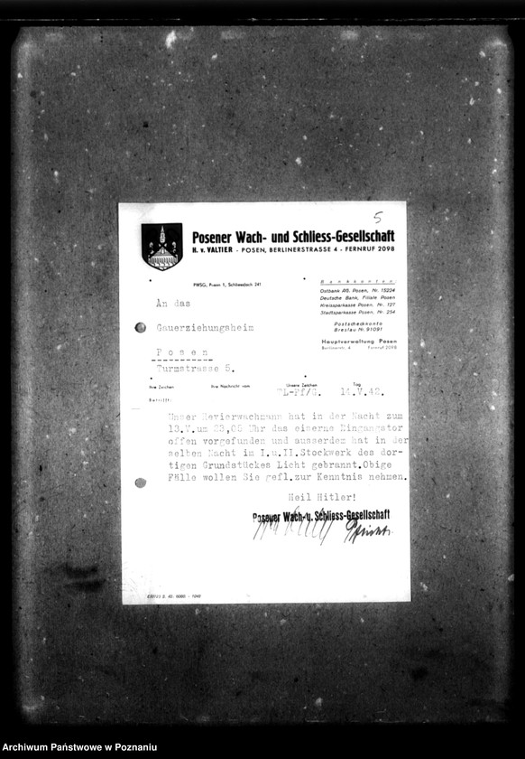 Obraz 9 z jednostki "[Korespondencja w sprawie strzeżenia obiektów Domu]."