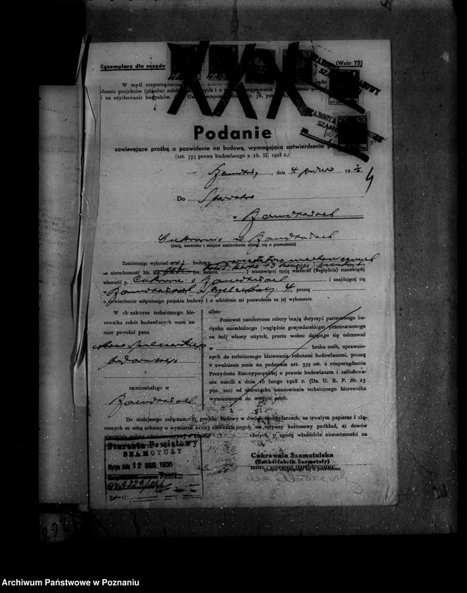 Obraz 8 z jednostki "Zatwierdzenie zakładu przemysłowego /warsztatu ślusarskiego/ firmy cukrownia szamotulska Spółka z o. o. Szamotuły"