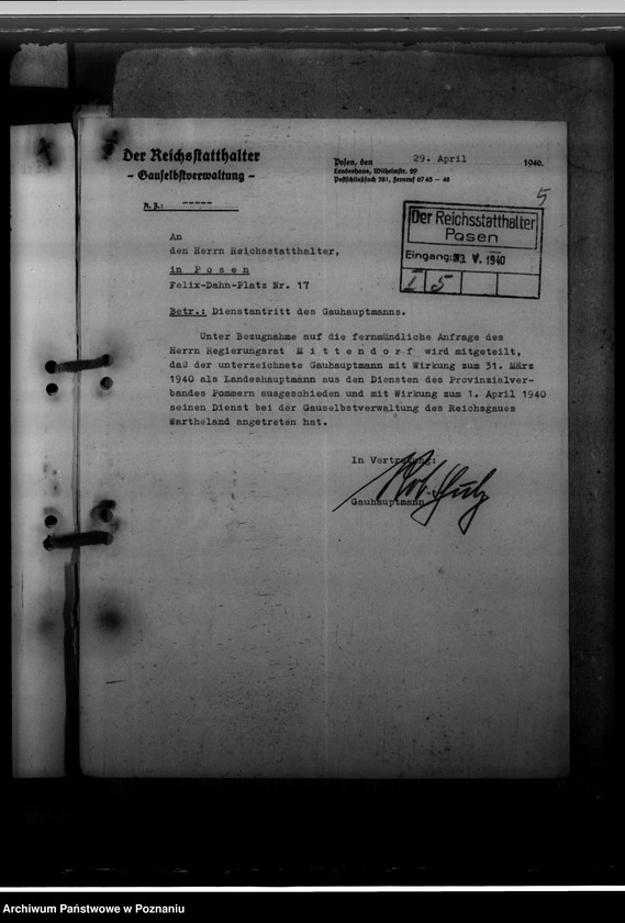 Obraz 9 z jednostki "Ernennung des Landeshauptmanns. Berufungen der Kreisräte"