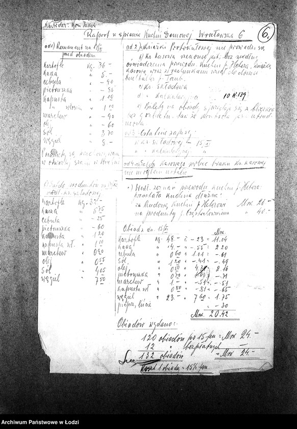 Obraz 9 z jednostki "[Kuchnia nr 139, ul. Wrocławska 6 (Lutomierska 41). Działalność kuchni, personel, konsumenci, kontrole]"