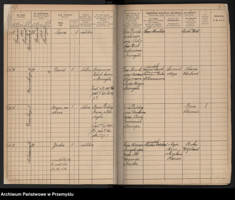 image.from.unit.number "Księga urodzin rok 1897-1900 tom XXIV [Księga urodzeń]"