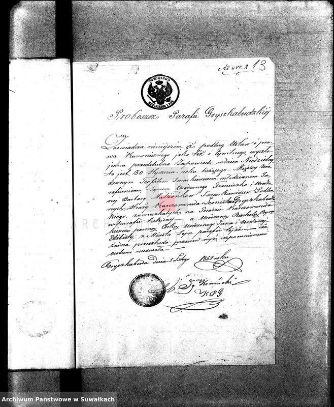 image.from.unit.number "Anneksa do Akt Zaślubionych z roku 1859."